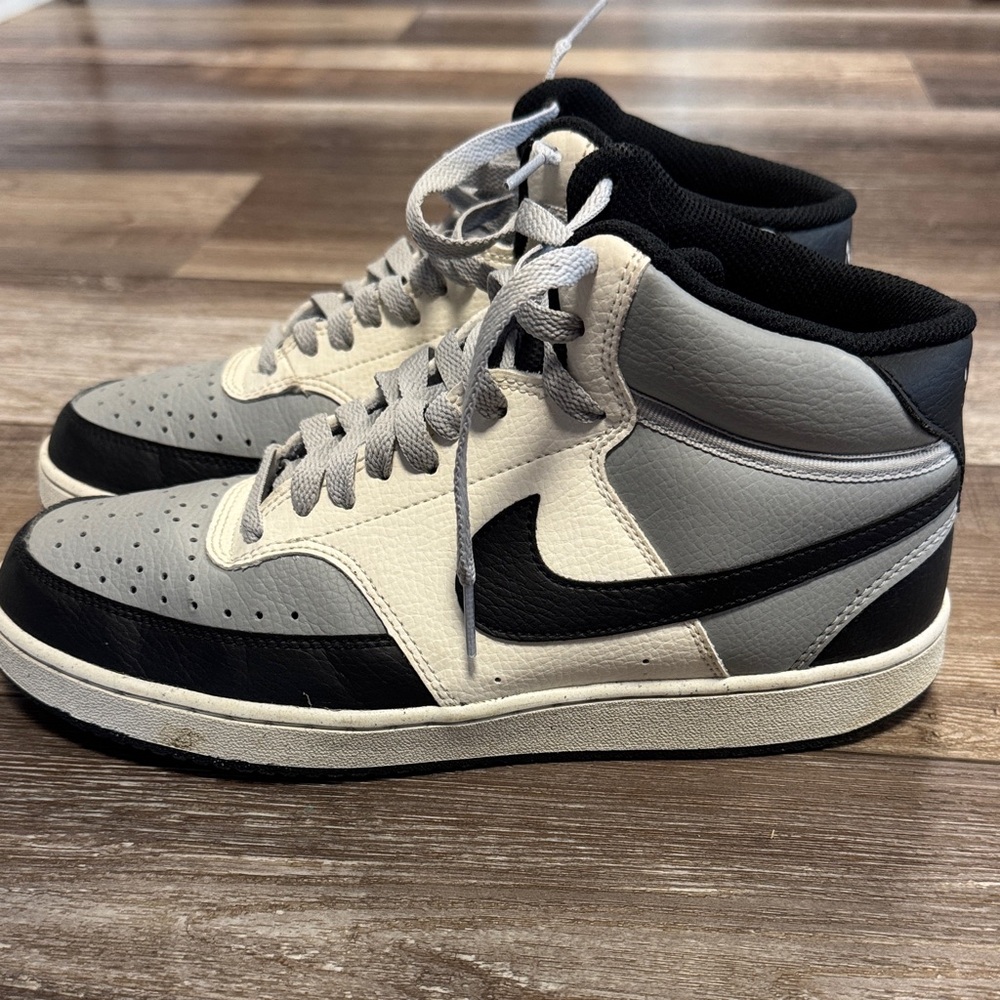 Nike Black and Gray Mid-Top Sneakers
